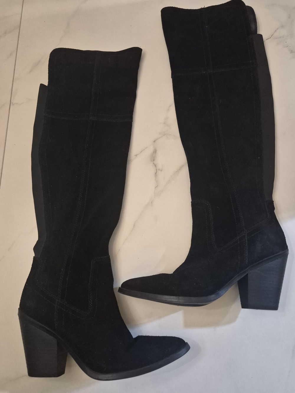 Blondo Black Suede Over-the-Knee Block Heel Boots